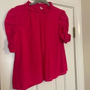 Fuchsia linen top